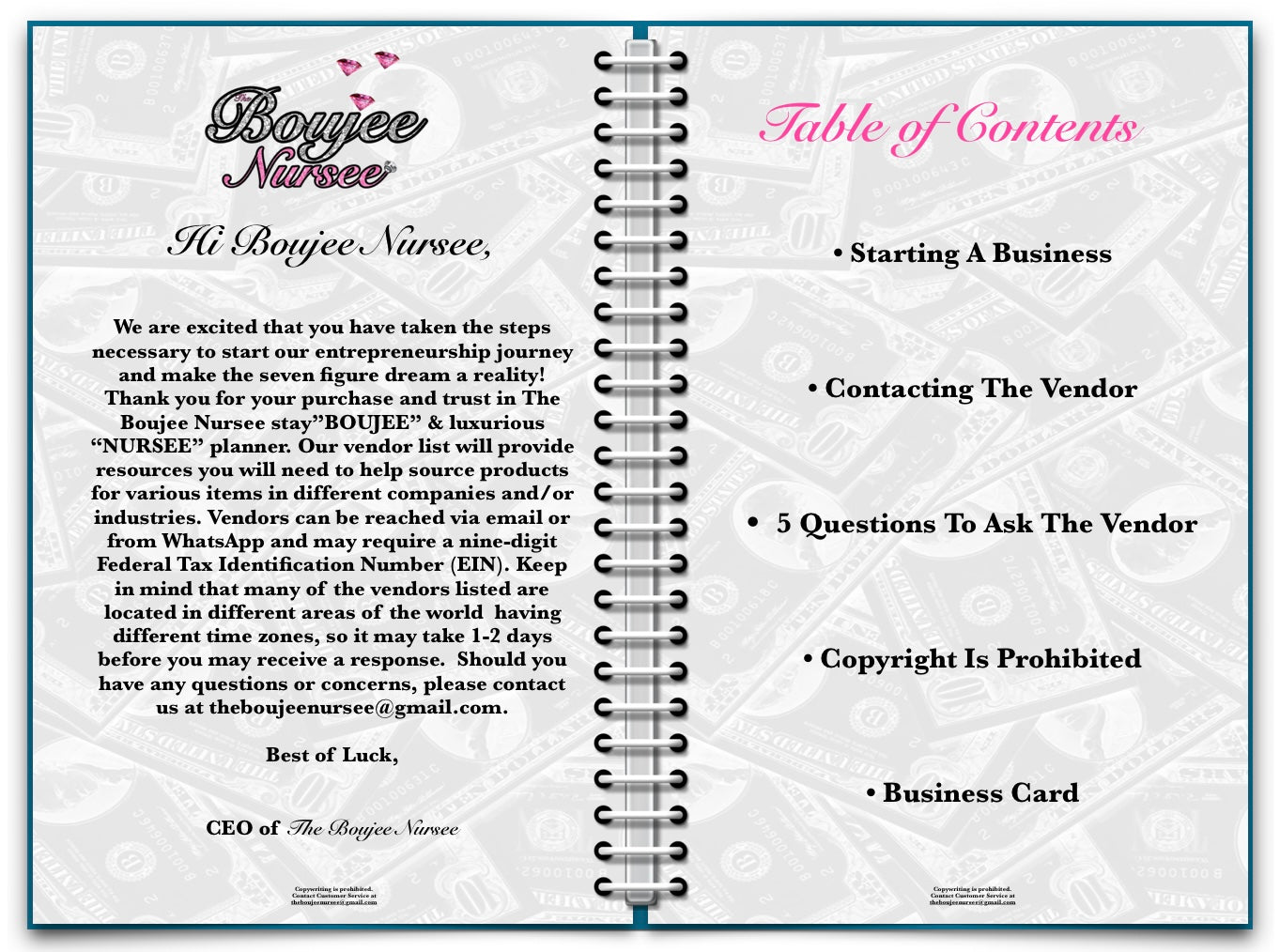 Business Card Vendor List